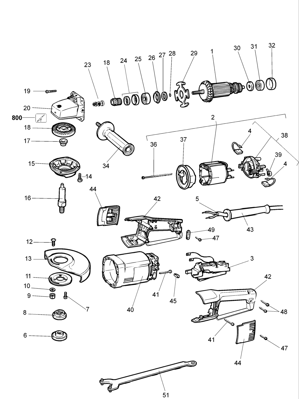 Black & Decker KG1820 Type 3 Angle Grinder Spare Parts