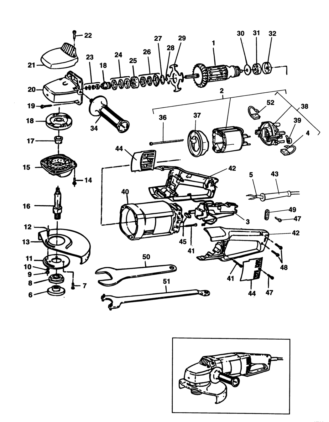 Black & Decker KG1825 Type 1 Angle Grinder Spare Parts