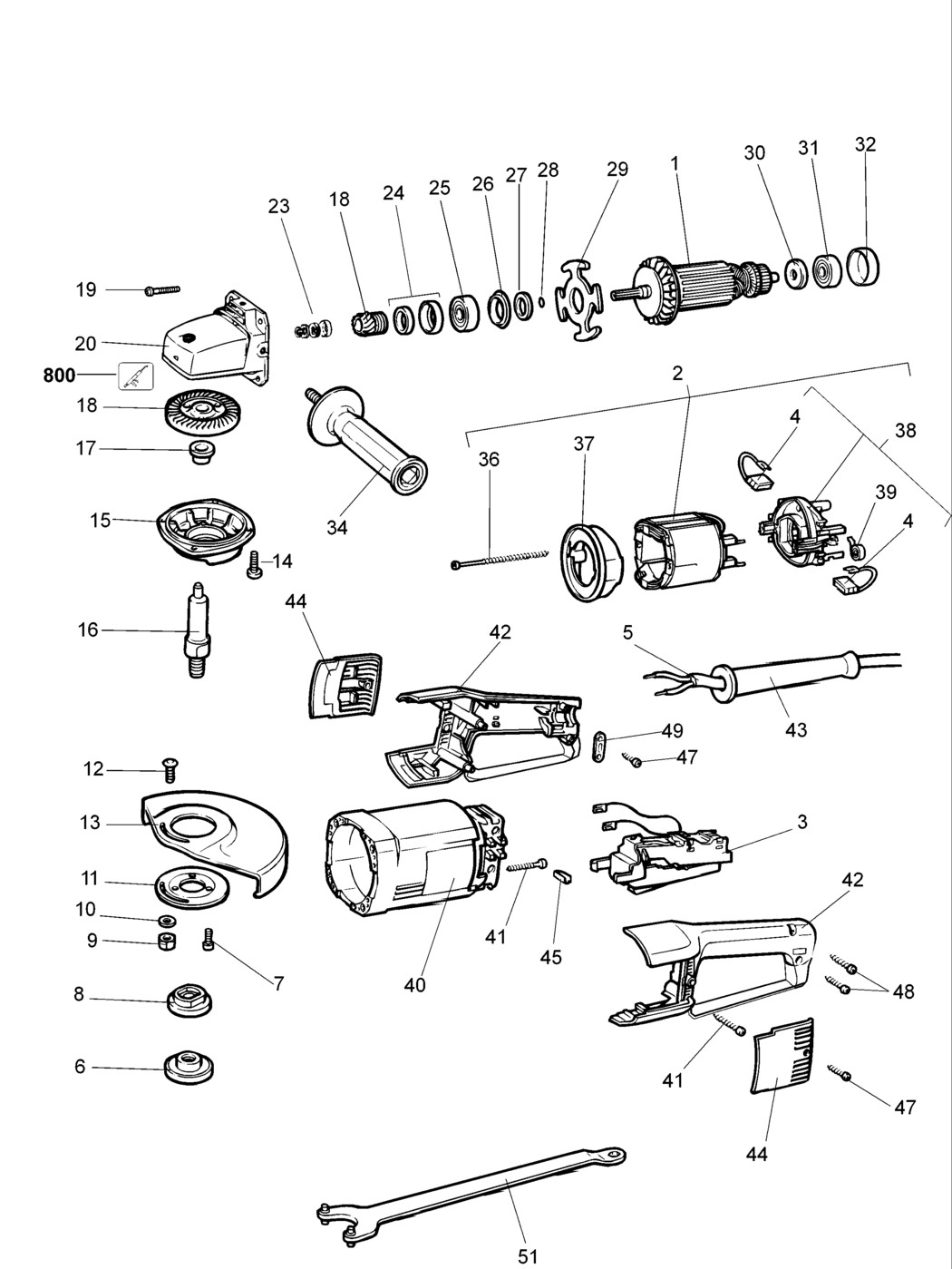 Black & Decker KG1825 Type 3 Angle Grinder Spare Parts