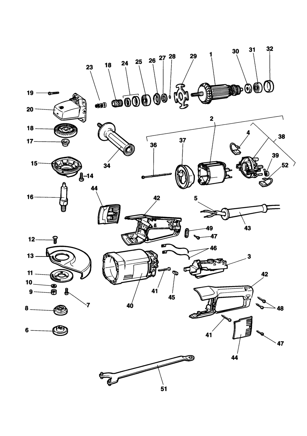 Black & Decker KG2023----B Type 2 Angle Grinder Spare Parts