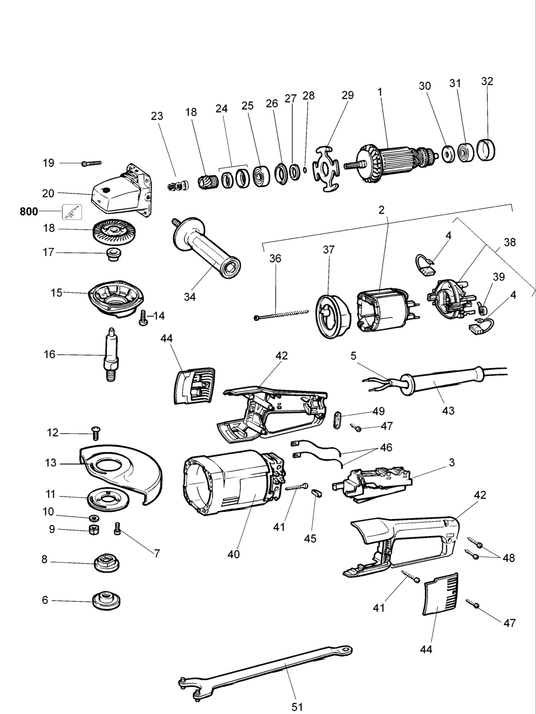 Black & Decker KG2023 Type 3 Angle Grinder Spare Parts