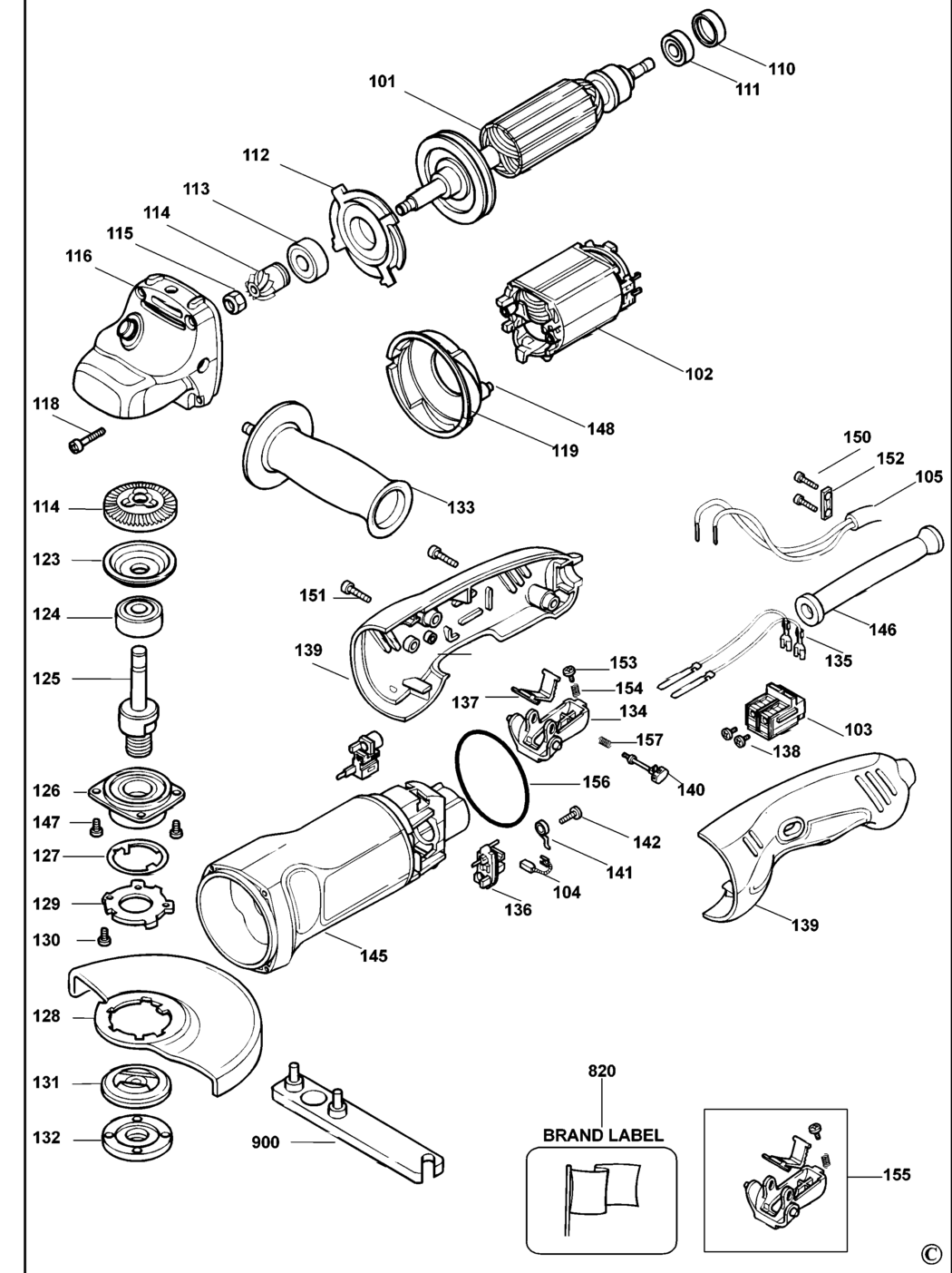 Black & Decker KG85 Type 1 Angle Grinder Spare Parts