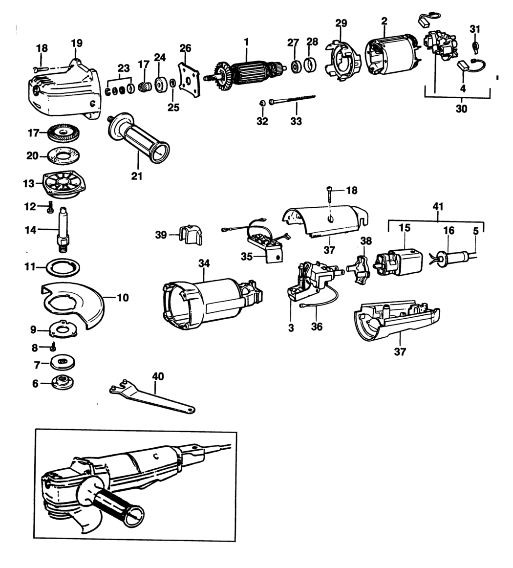 Black & Decker PL82 Type 1 Angle Grinder Spare Parts