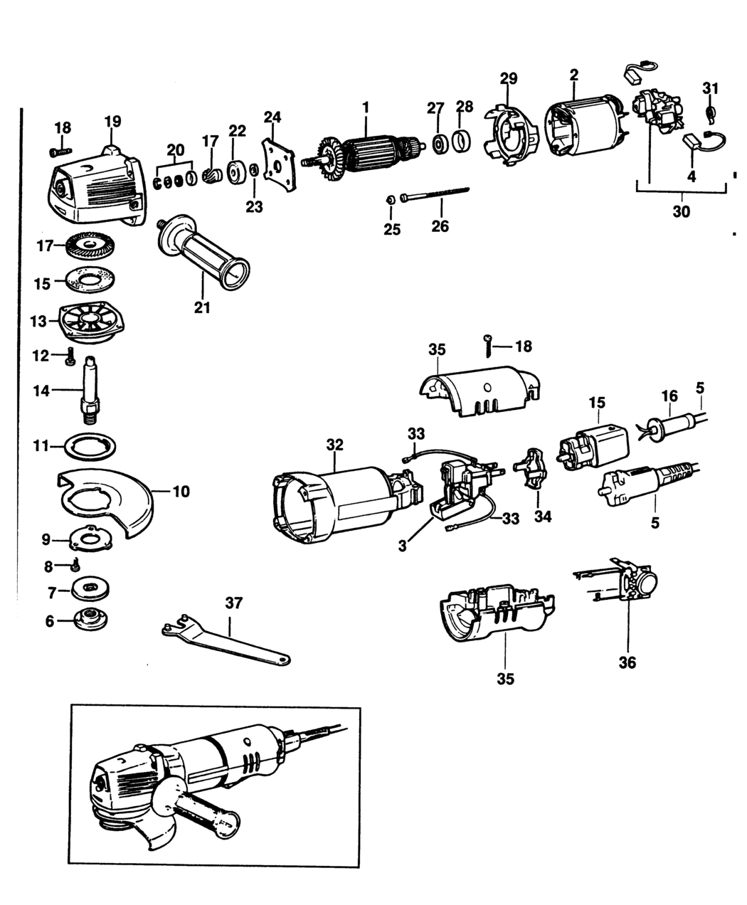 Black & Decker BD12 Type 1 Sander/grinder Spare Parts