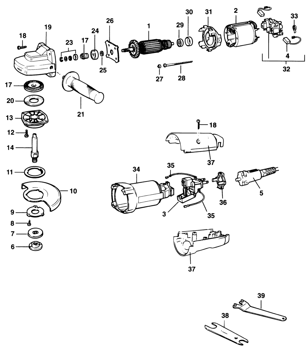 Black & Decker KG10 Type 1 Sander/grinder Spare Parts