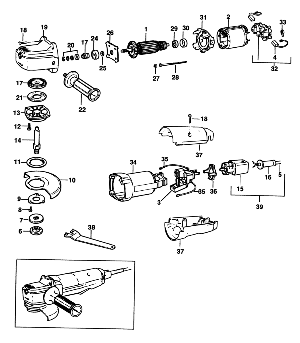 Black & Decker PL80 Type 2 Sander/grinder Spare Parts