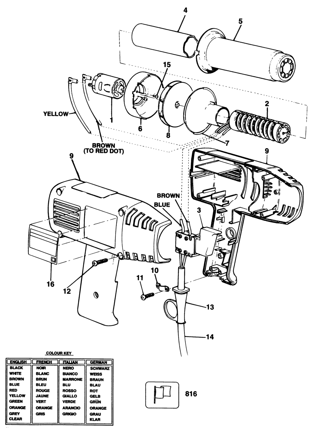 Black & Decker BD1600 Type 1 Heatgun Spare Parts