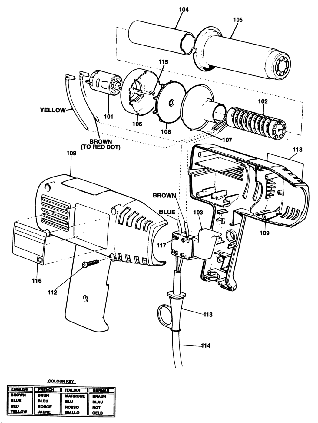 Black & Decker KX1400 Type 1 Heatgun Spare Parts