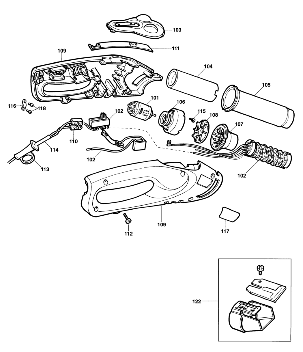 Black & Decker KX1682 Type 1 Heatgun Spare Parts