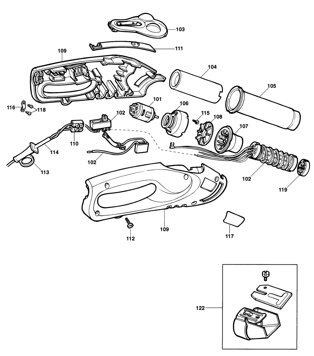 Black & Decker KX1683 Type 1 Heatgun Spare Parts