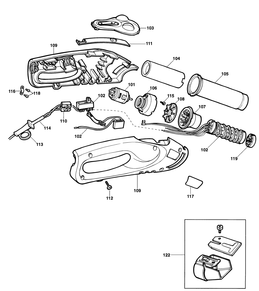 Black & Decker KX2082 Type 1 Heatgun Spare Parts