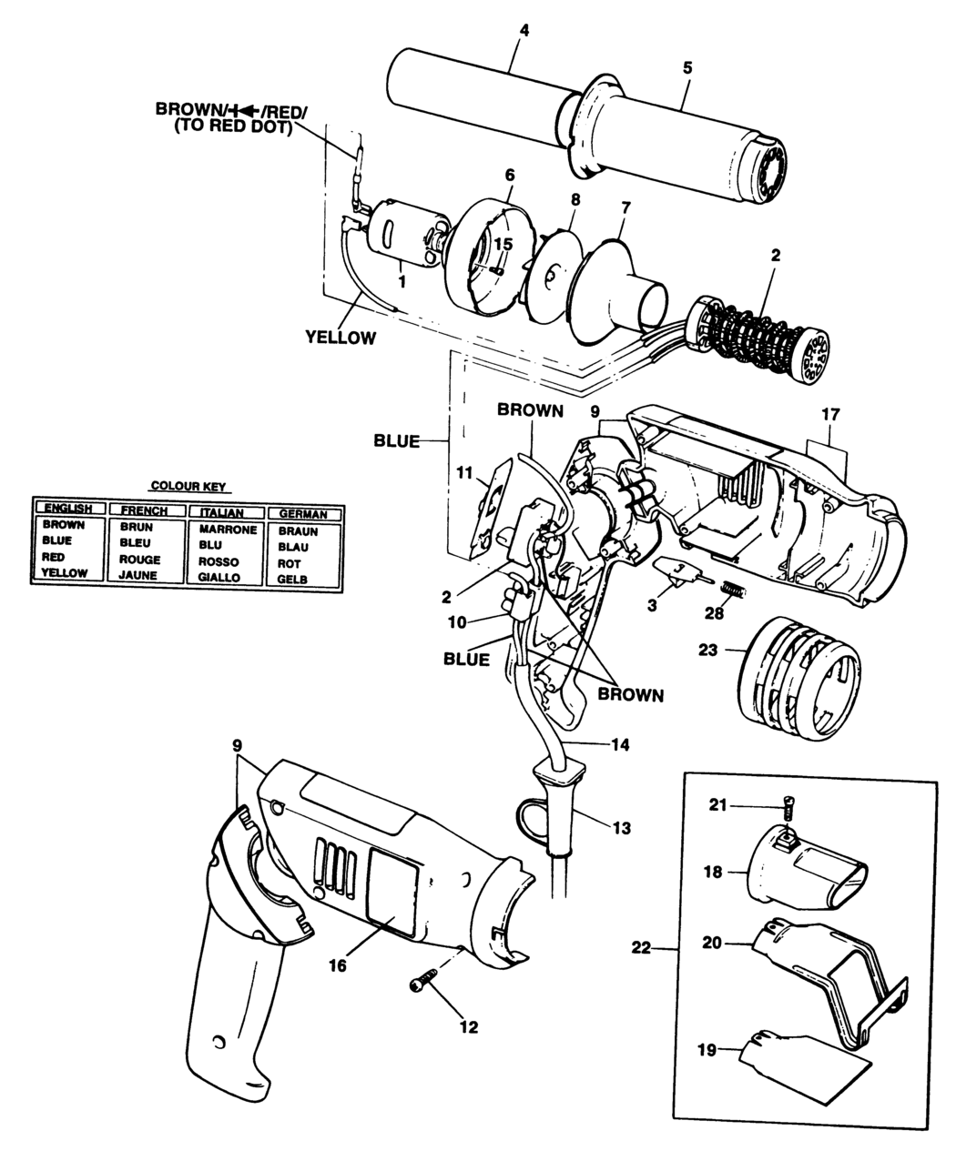 Black & Decker SPEC1666 Type 1 Heatgun Spare Parts