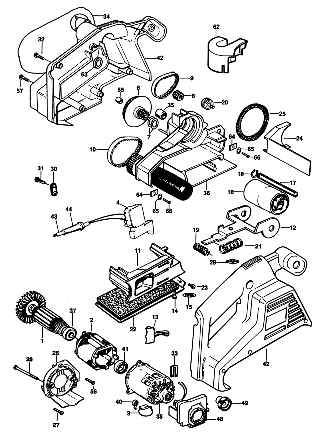 Black & Decker BD75E Type 1 Belt Sander Spare Parts