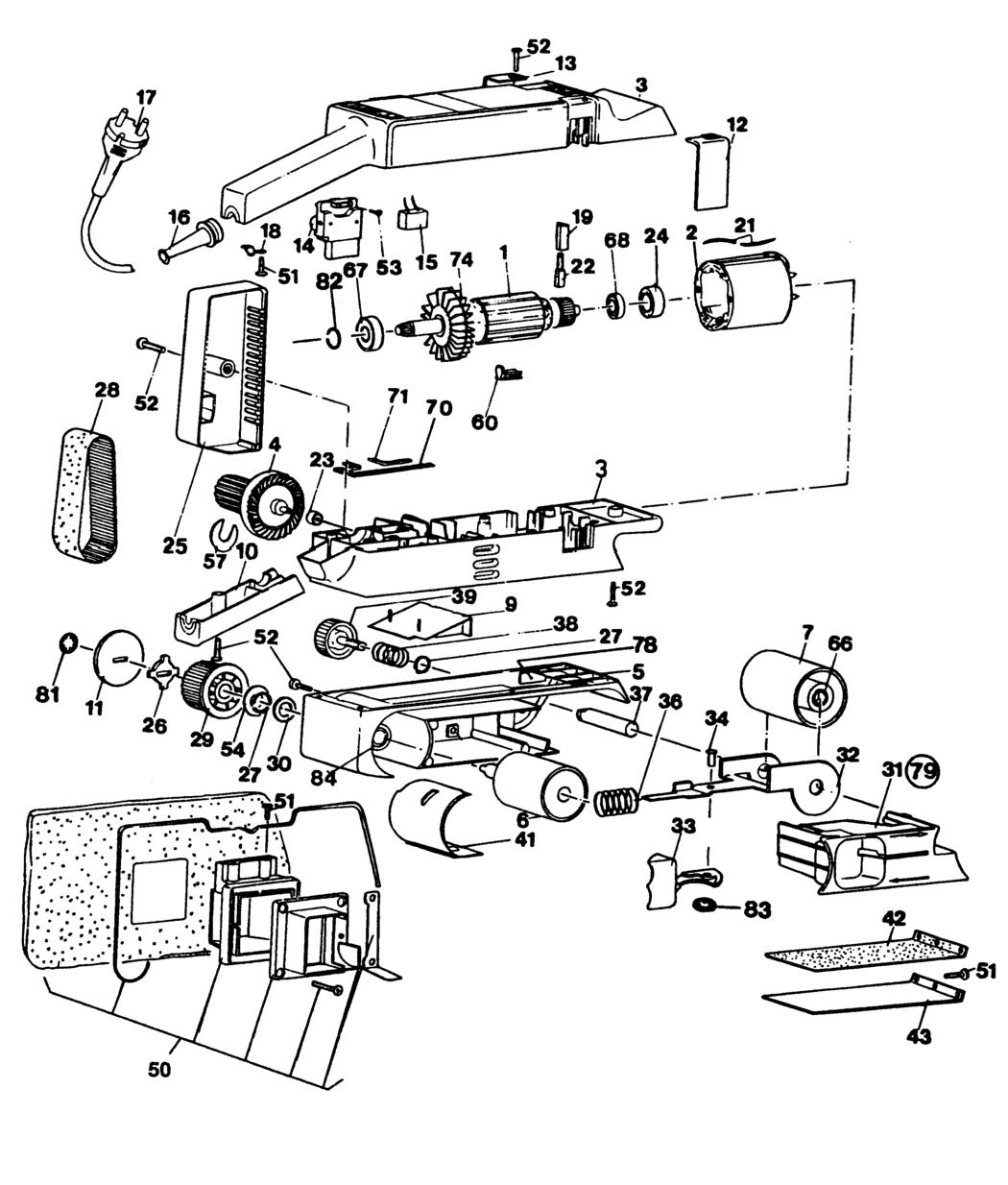 Black & Decker DN85 Type 1 Belt Sander Spare Parts