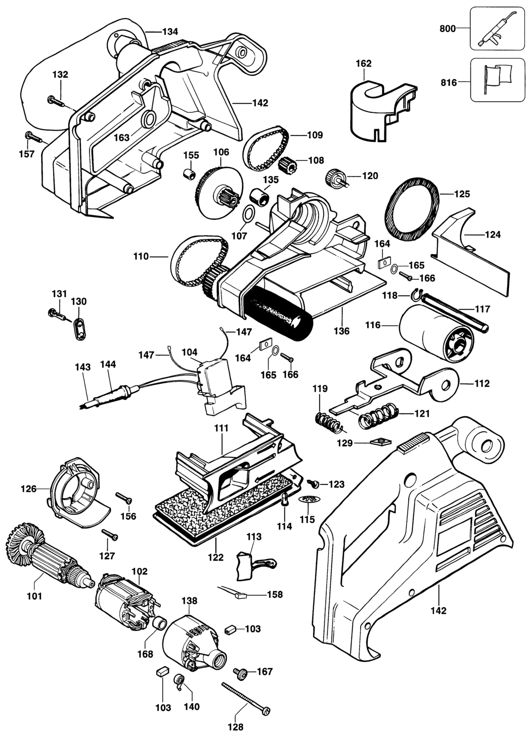 Black & Decker KA75 Type 1A-1B Belt Sander Spare Parts