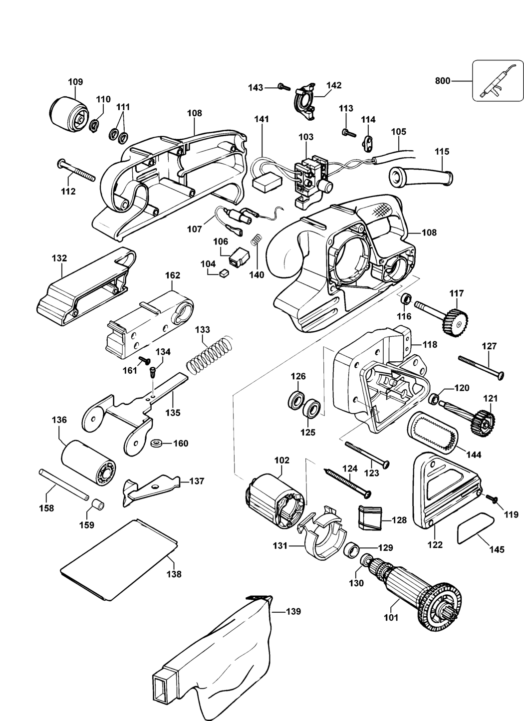 Black & Decker KA85 Type 1 Belt Sander Spare Parts