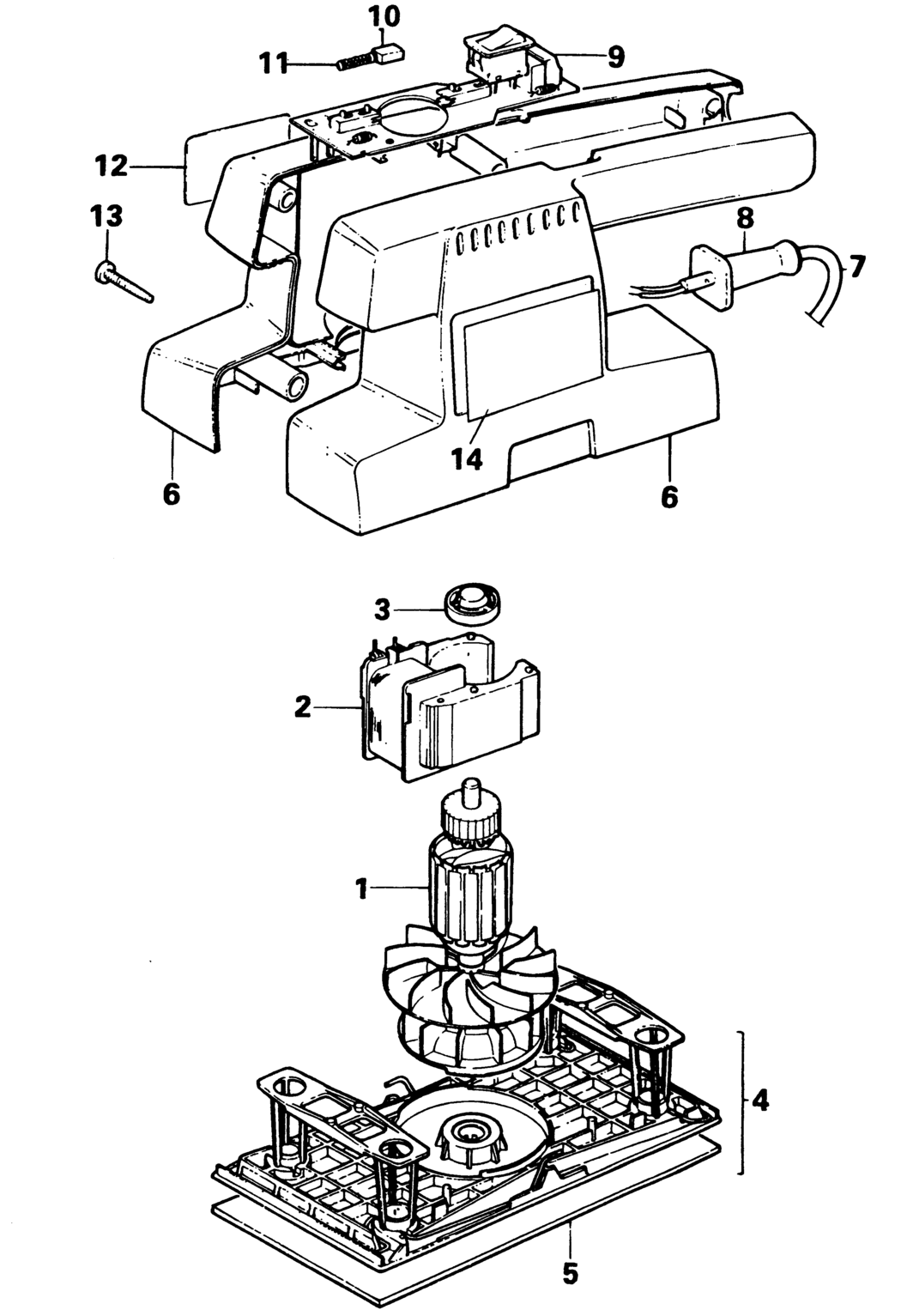 Black & Decker BD124 Type 1 Orbital Sander Spare Parts