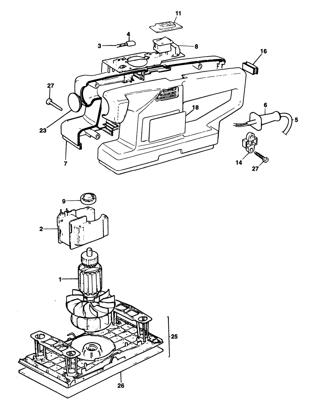 Black & Decker BD170 Type 1 Orbital Sander Spare Parts