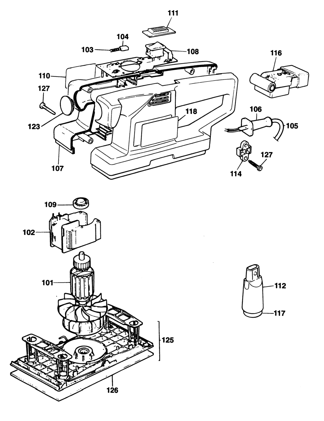 Black & Decker BL135 Type 1 Sander Spare Parts