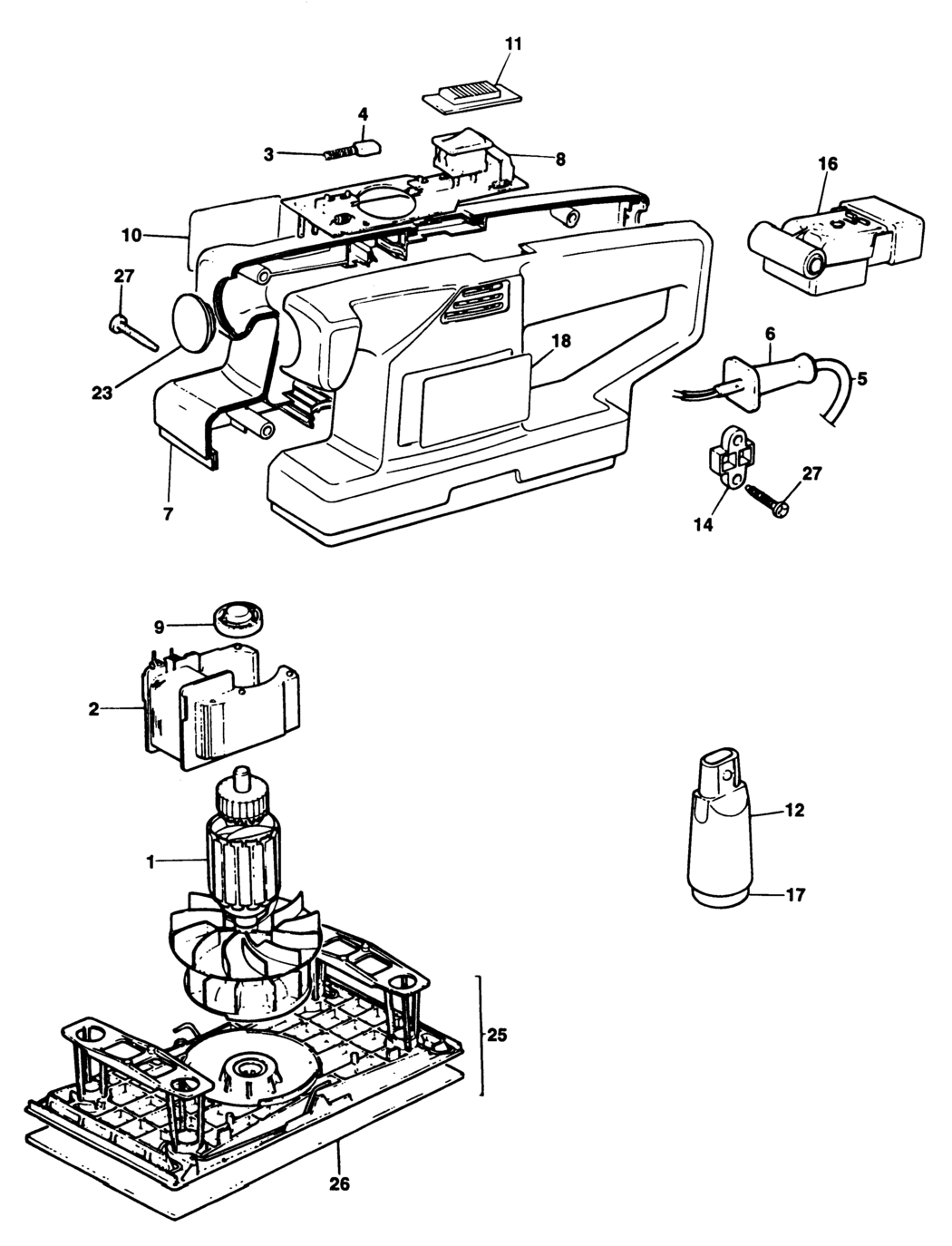 Black & Decker DN175 Type 1 Sander Spare Parts