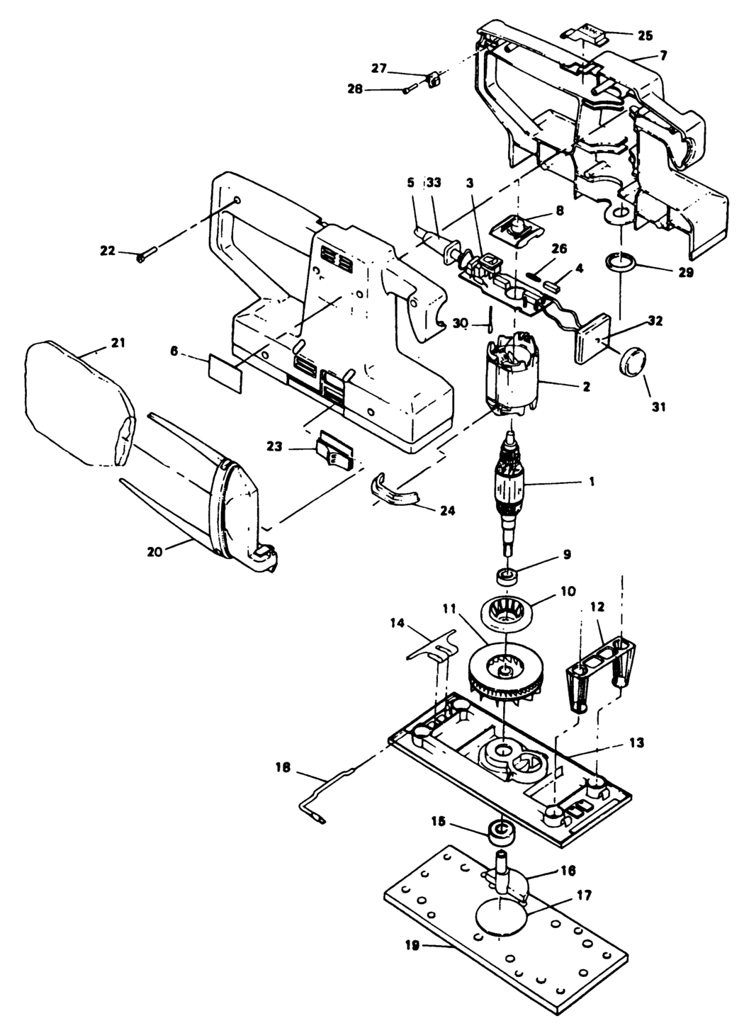 Black & Decker DN277E Type 1 Sander Spare Parts