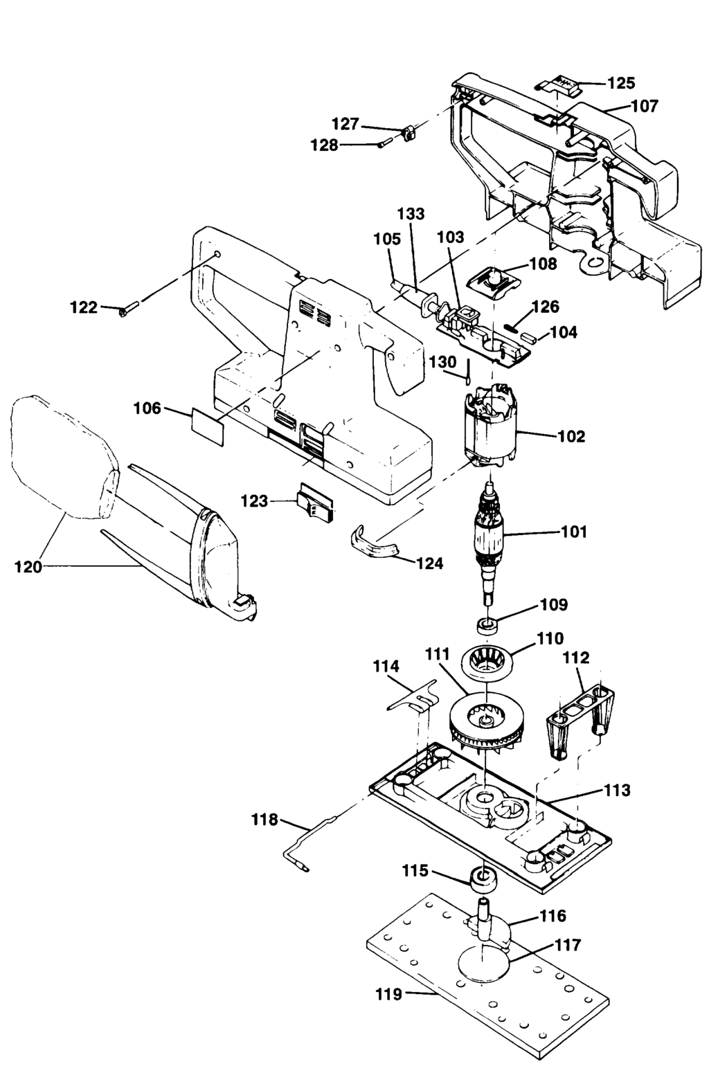 Black & Decker KA273 Type 3 Orbital Sander Spare Parts