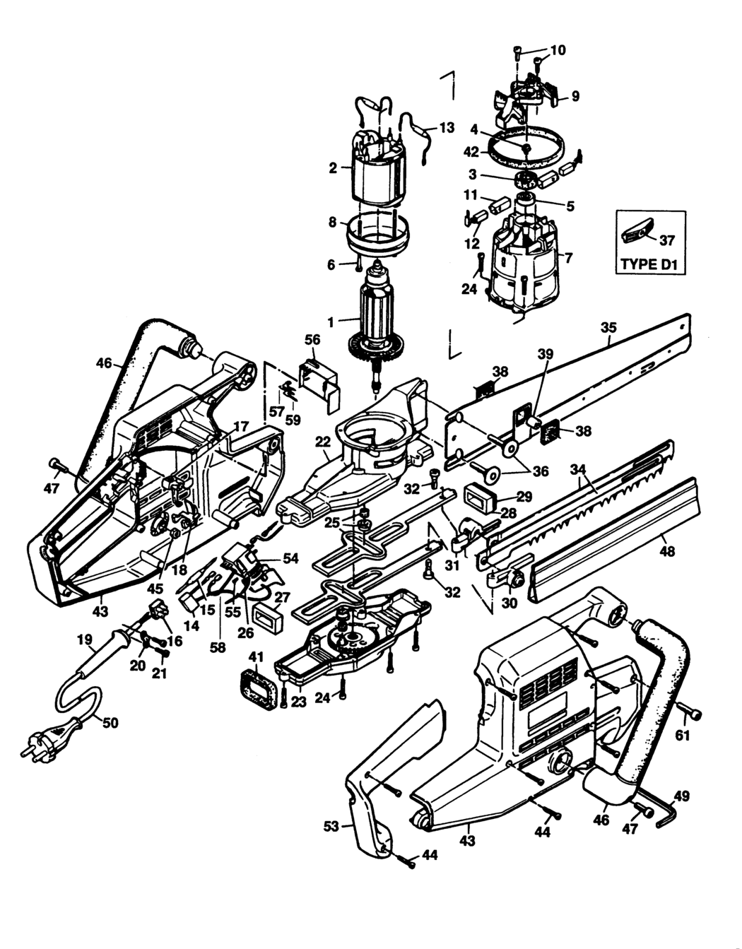 Black & Decker BD380E Type 1-2 Universal Saw Spare Parts