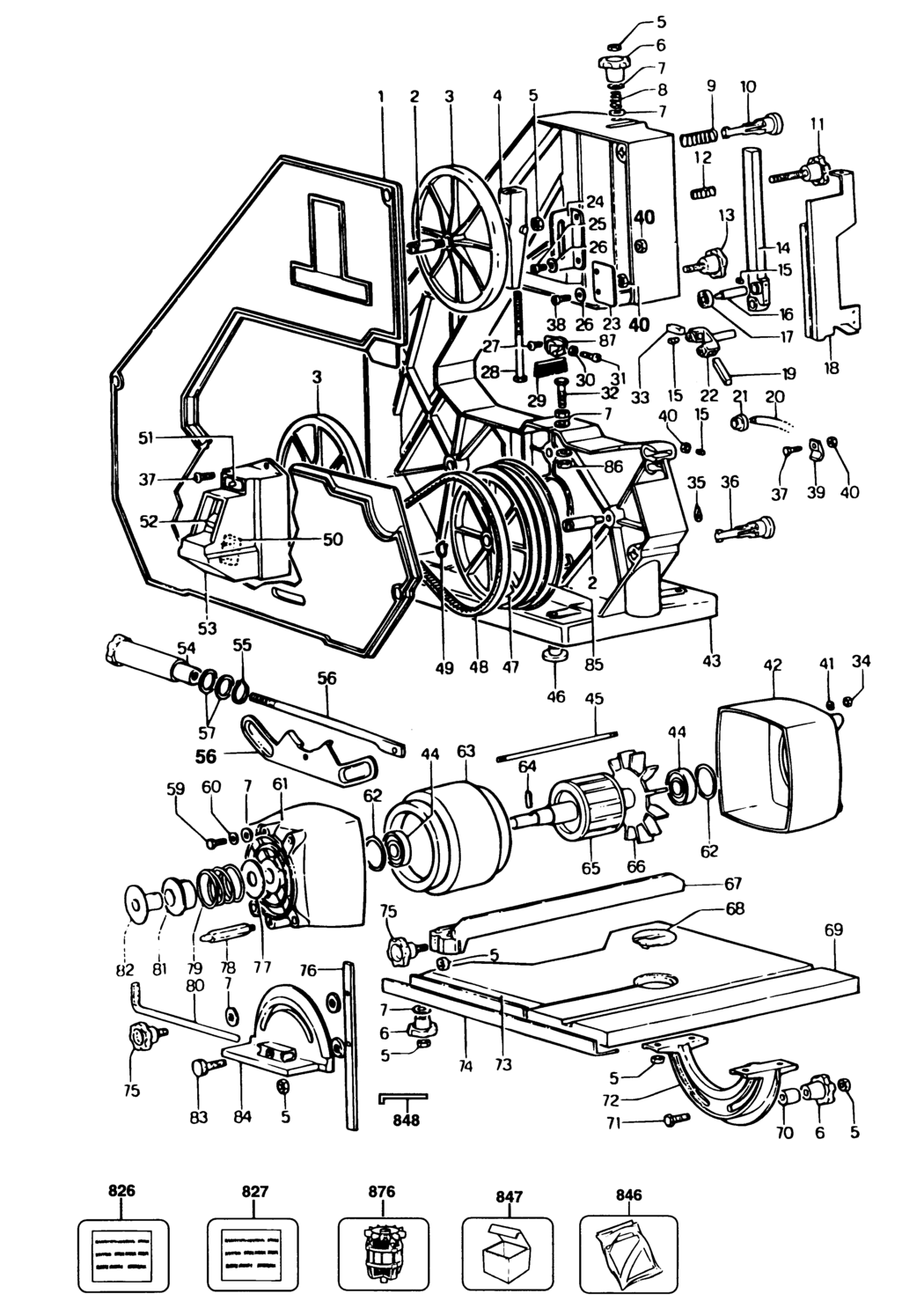 Black & Decker BD330-----A Type 1 Bandsaw Spare Parts