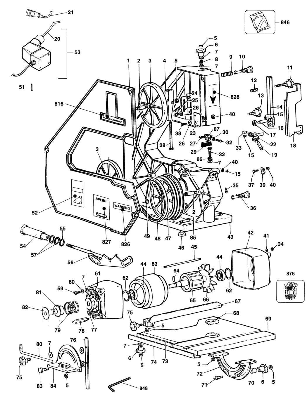 Black & Decker BD339-----C Type 1 Bandsaw Spare Parts