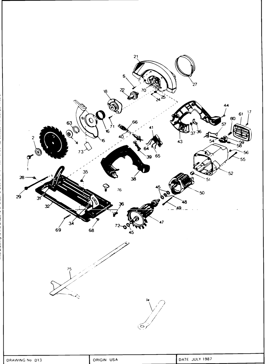 Black & Decker 7308 Type 1 Circ. Saw Spare Parts