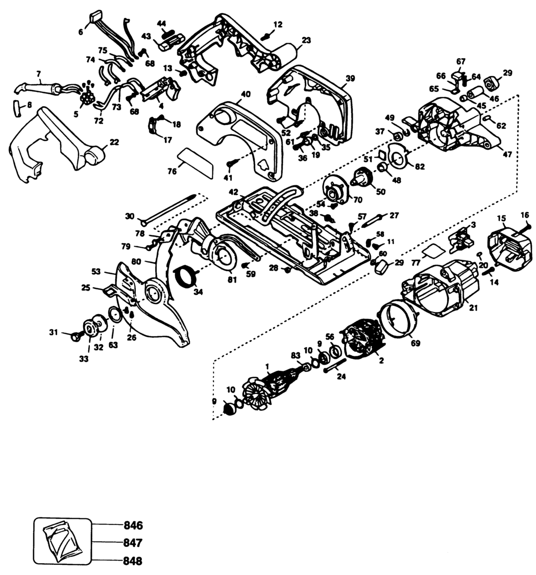 Black & Decker BD365 Type 1 Circ. Saw Spare Parts