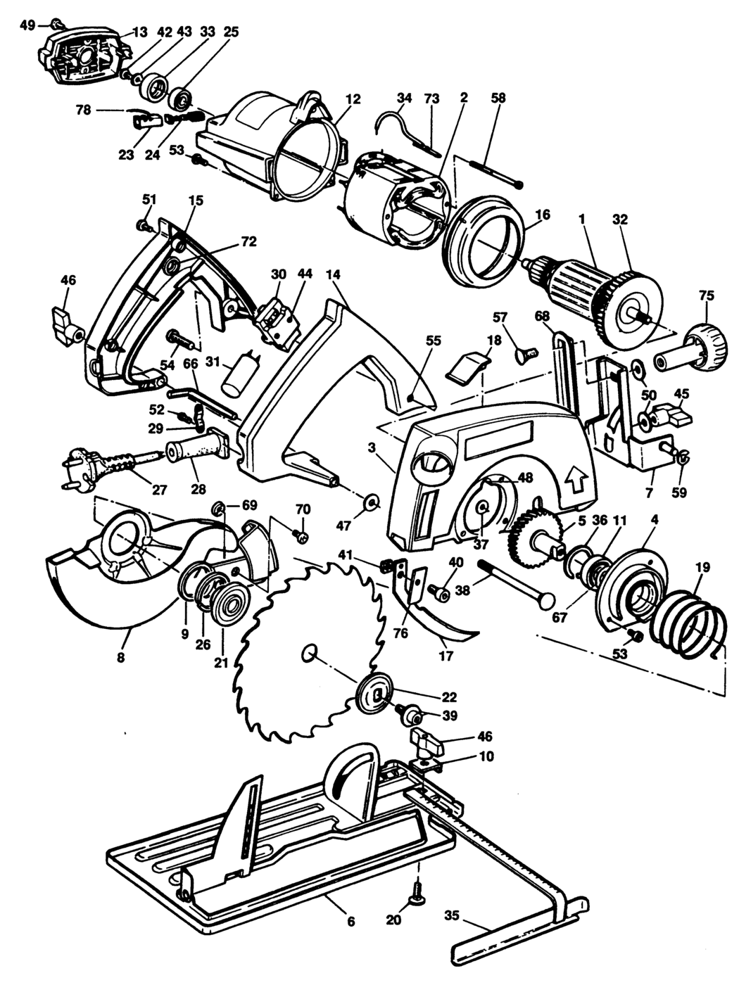 Black & Decker BD59 Type 1 Circ. Saw Spare Parts