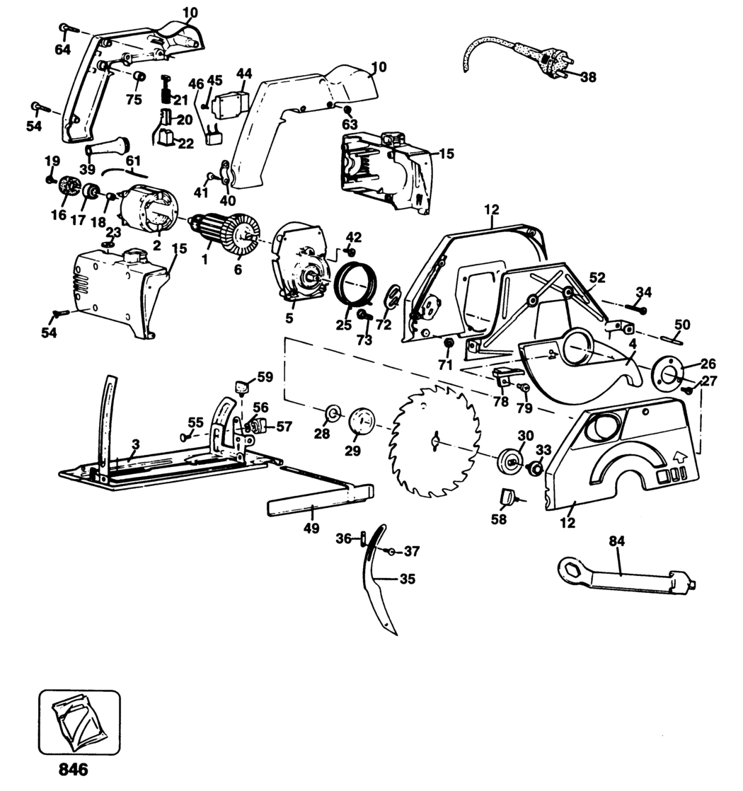 Black & Decker BD840 Type 1 Circ. Saw Spare Parts