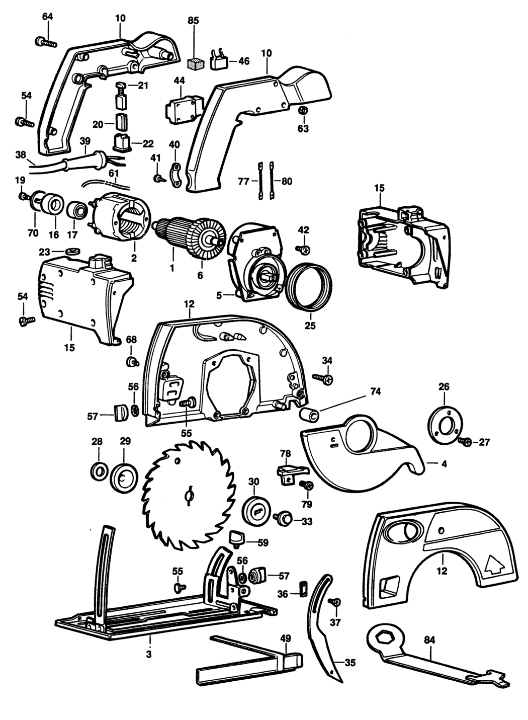 Black & Decker BD846C Type 1 Circ. Saw Spare Parts