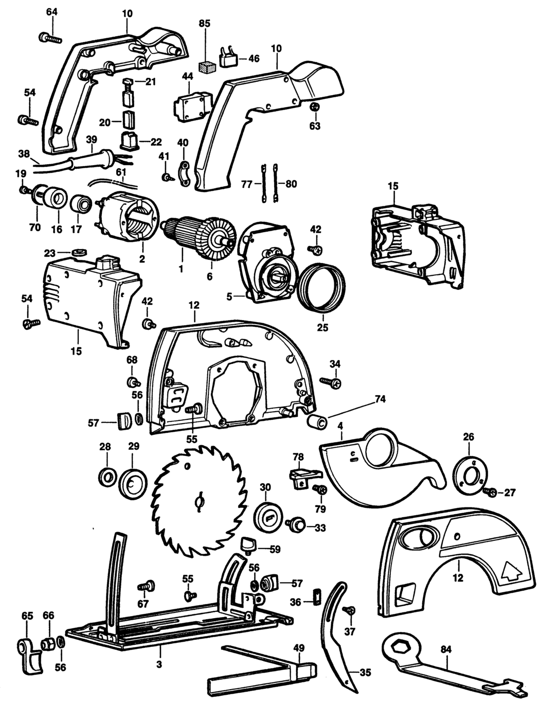 Black & Decker BD855 Type 1 Circ. Saw Spare Parts