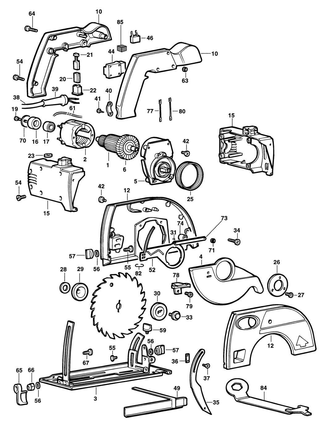 Black & Decker BD865C Type 1 Circ. Saw Spare Parts