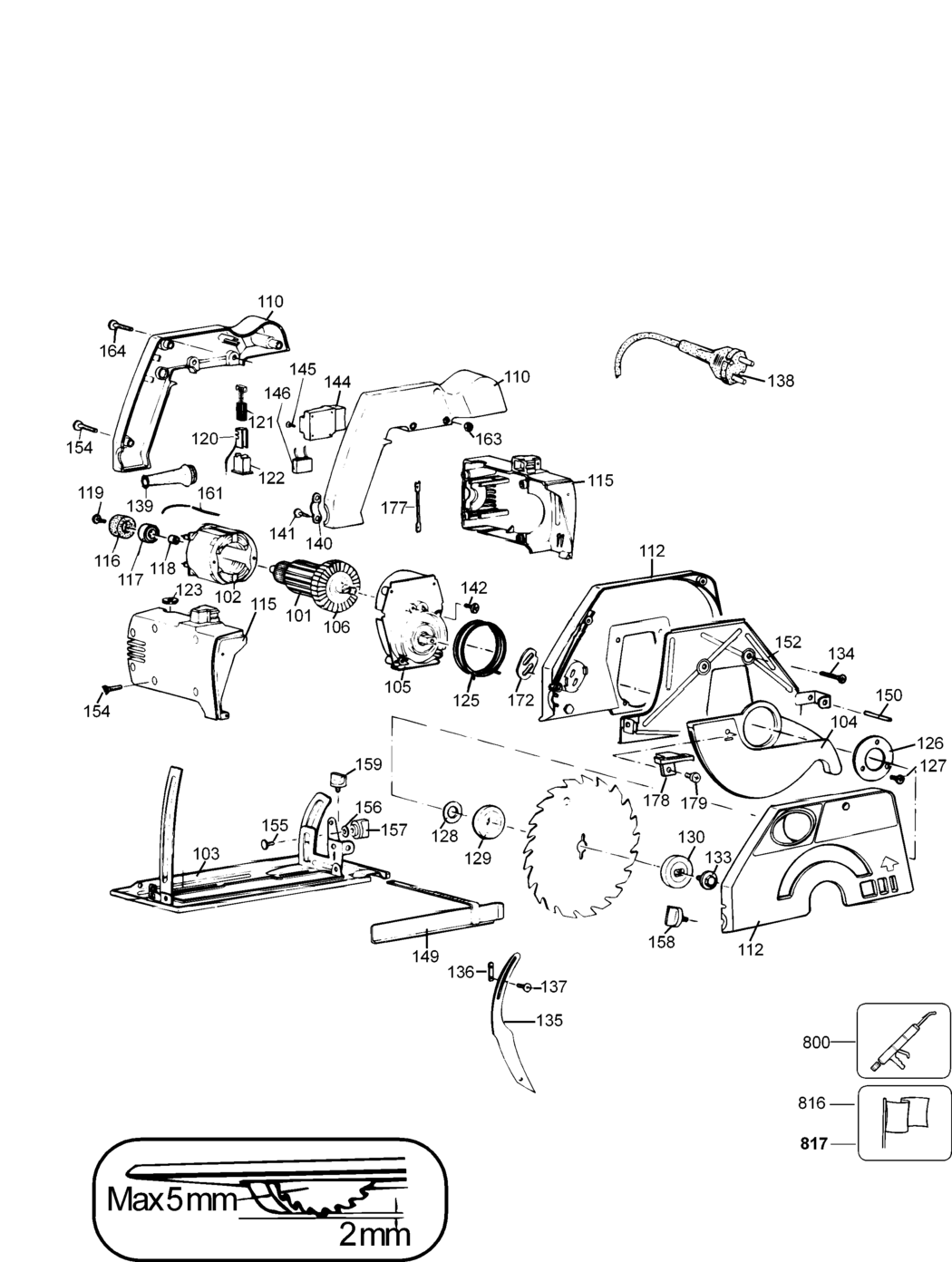 Black & Decker CD600 Type 1 Circular Saw Spare Parts