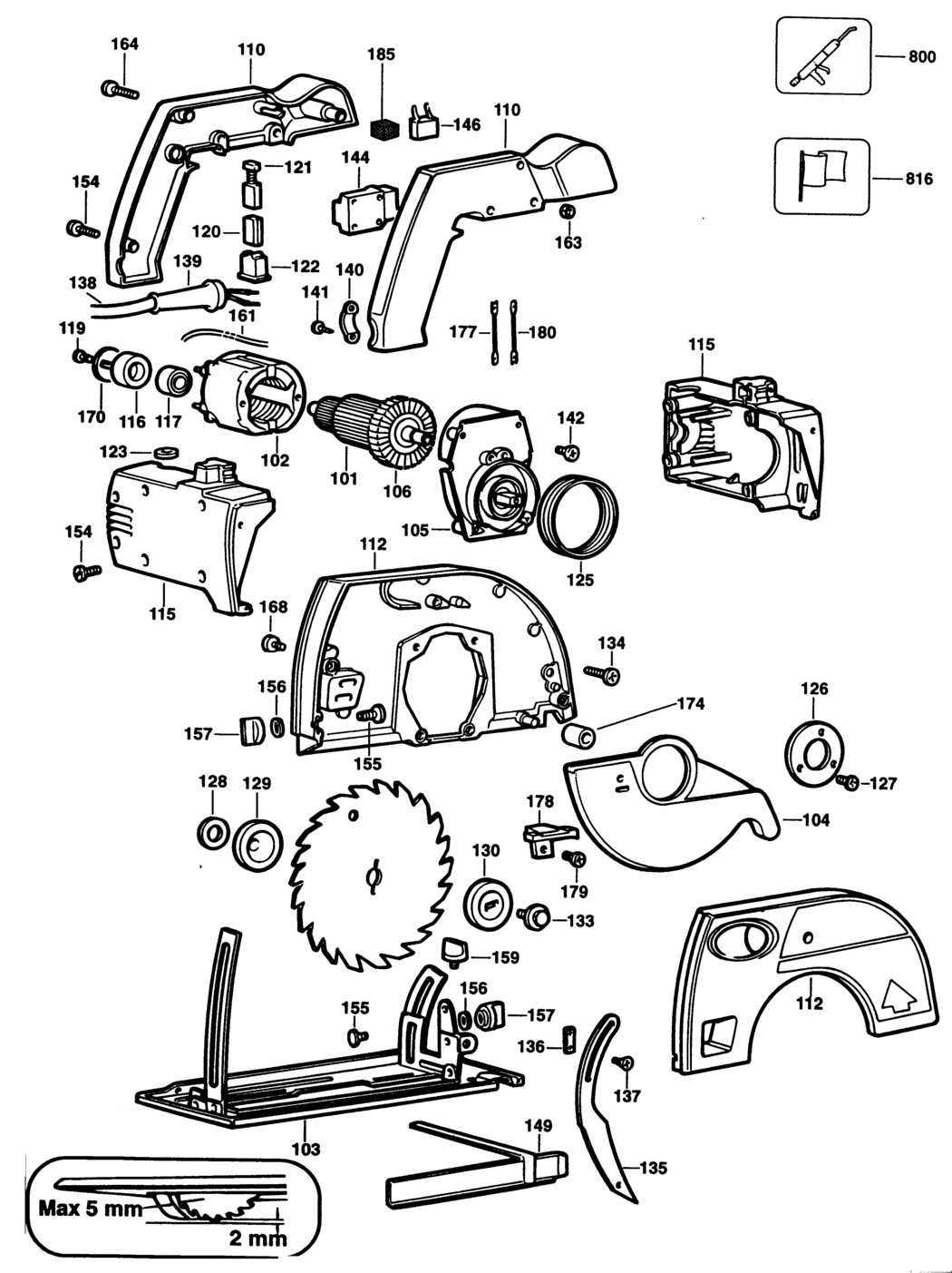 Black & Decker KS846 Type 1 Circ. Saw Spare Parts