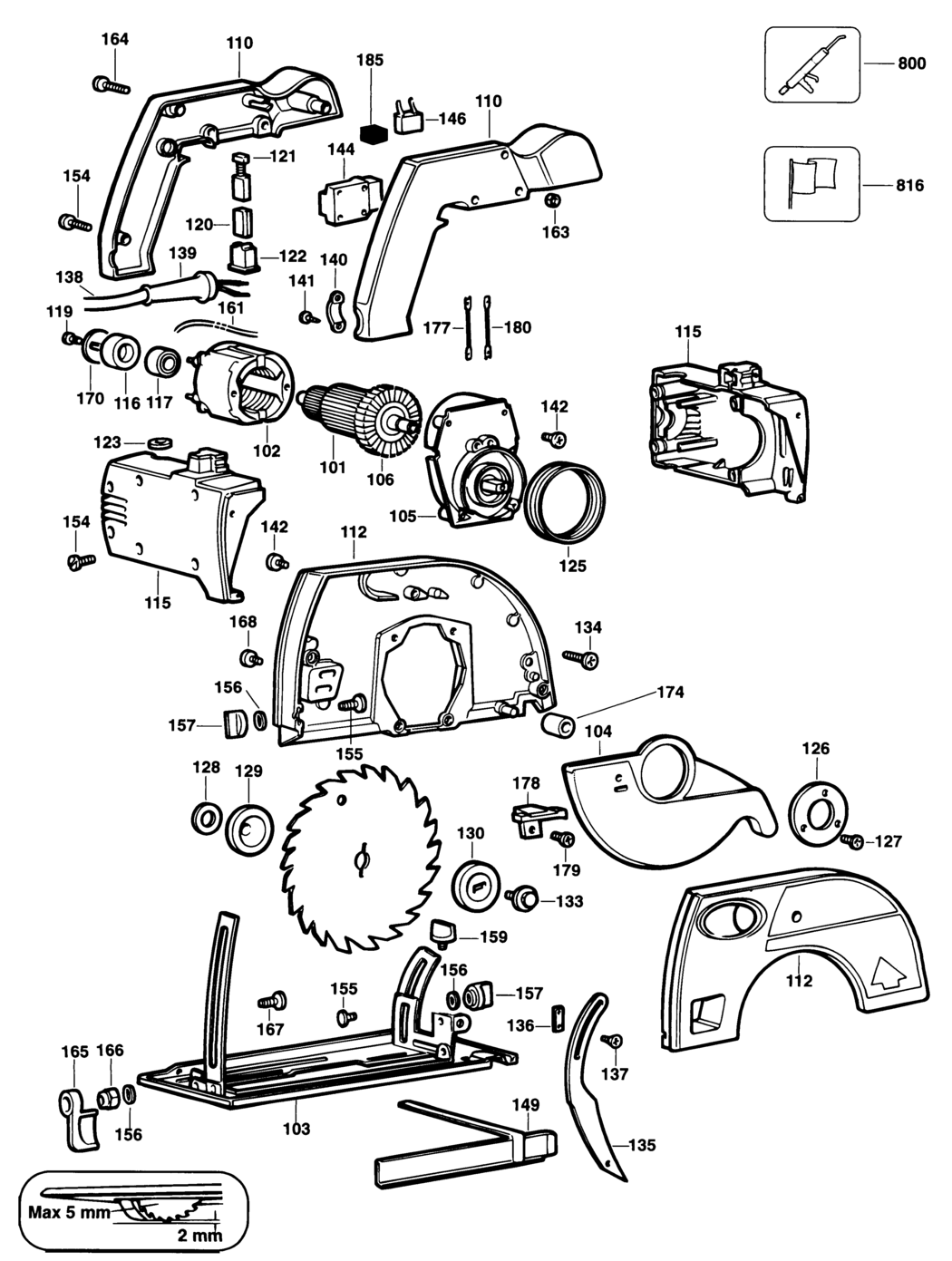 Black & Decker KS850 Type 1 Circular Saw Spare Parts