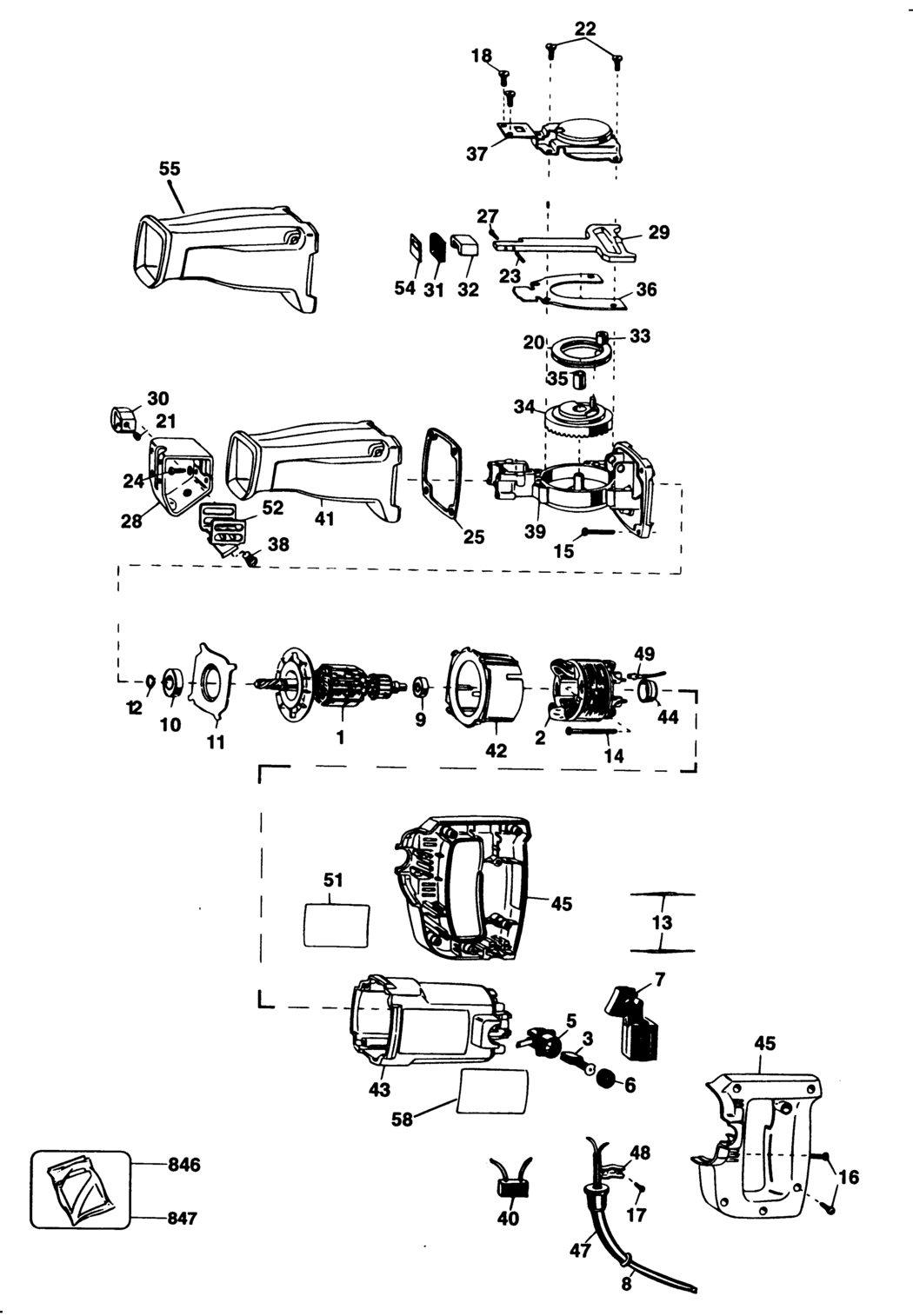 Black & Decker PL38 Type 100 Cut Saw Spare Parts