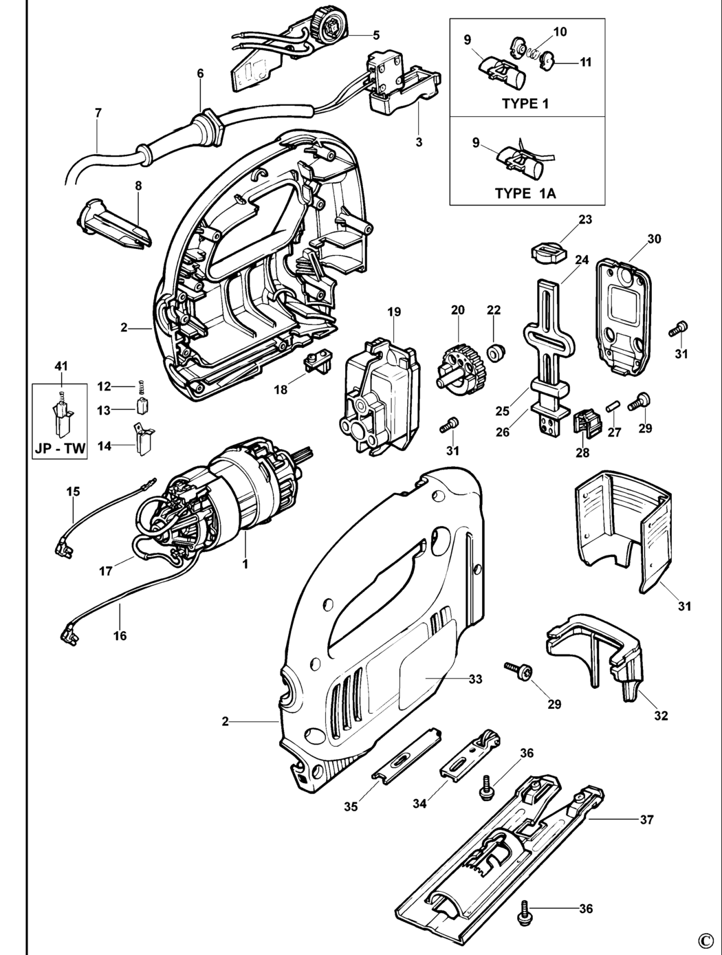 Black & Decker 374452 Type 1 Jigsaw Spare Parts