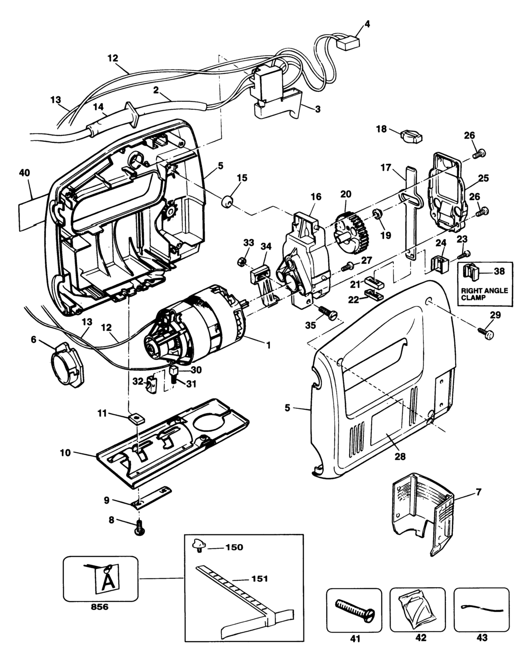 Black & Decker BD528 Type 1 Jigsaw Spare Parts