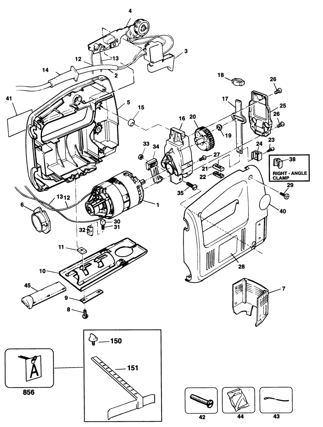 Black & Decker BD533E Type 1 Jigsaw Spare Parts