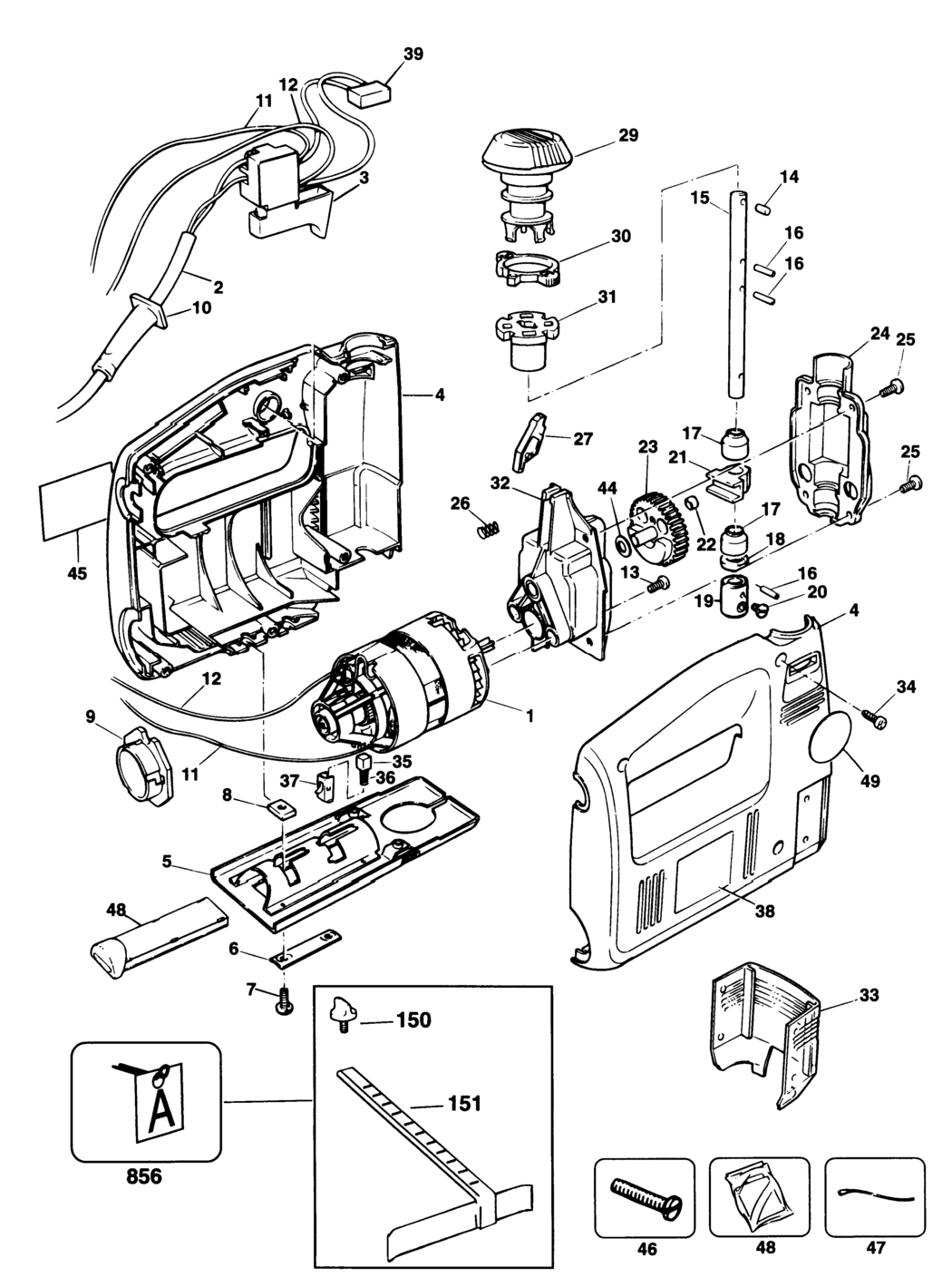 Black & Decker BD535S Type 1 Scroller Jigsaw Spare Parts