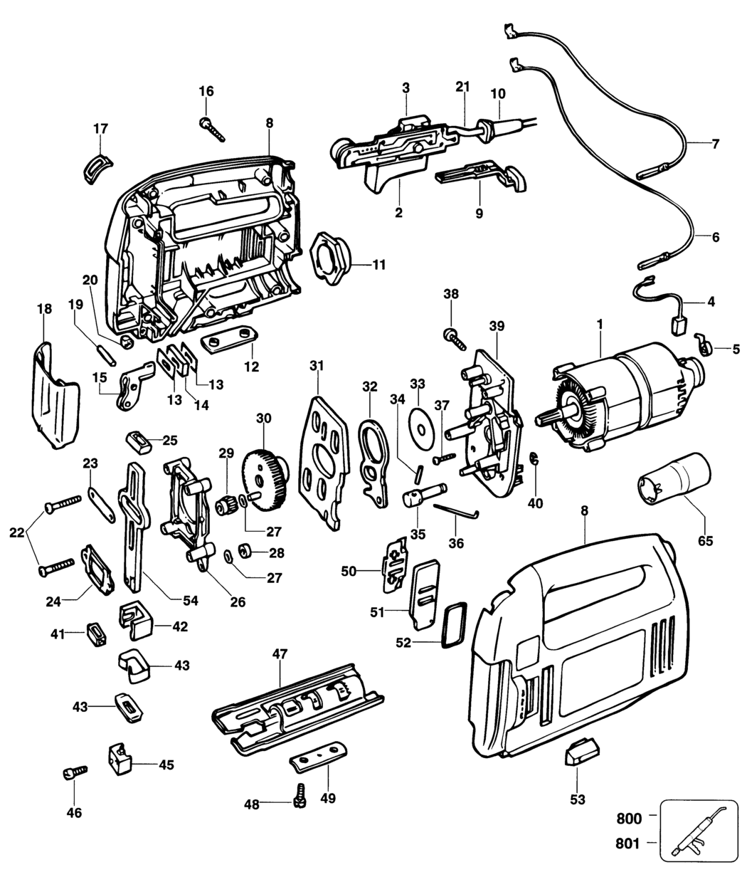 Black & Decker BD755PE Type 1 Jigsaw Spare Parts