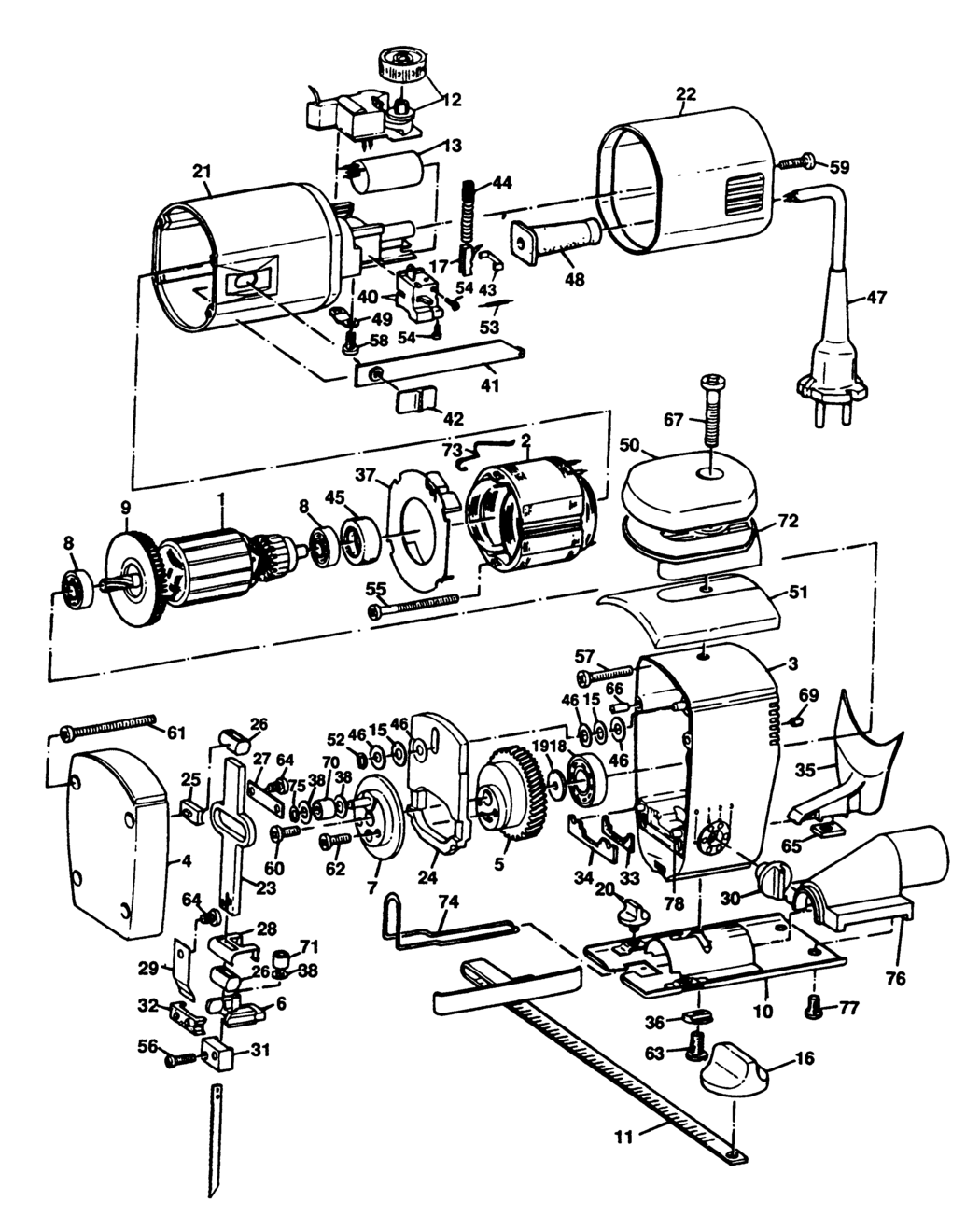 Black & Decker BD99E Type 1 Jigsaw Spare Parts