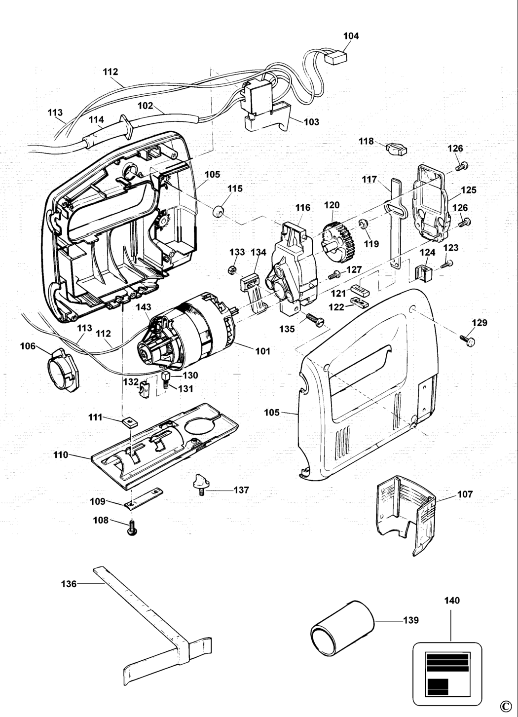 Black & Decker CD300 Type 1 Jigsaw Spare Parts