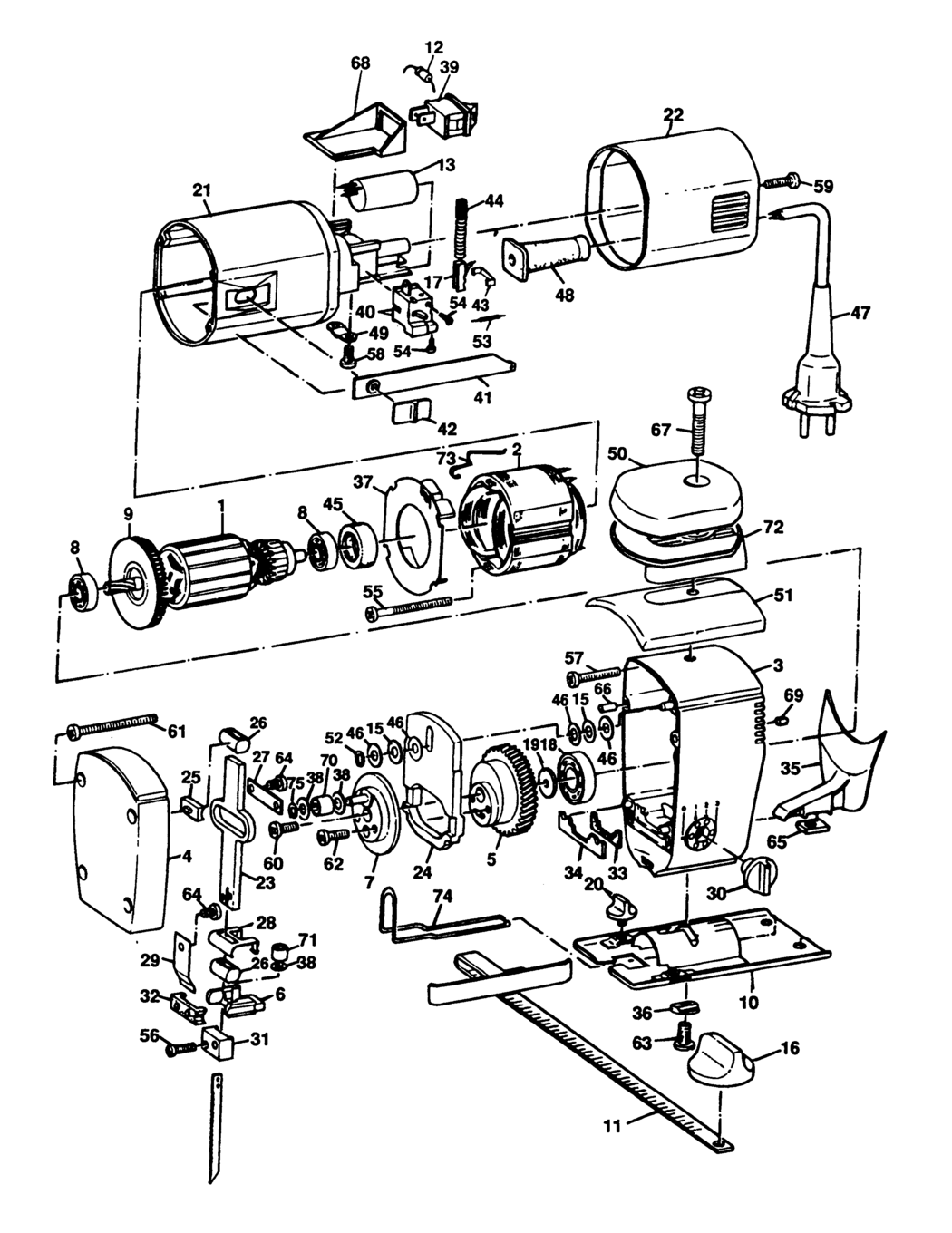 Black & Decker DN38 Type 1 Jigsaw Spare Parts