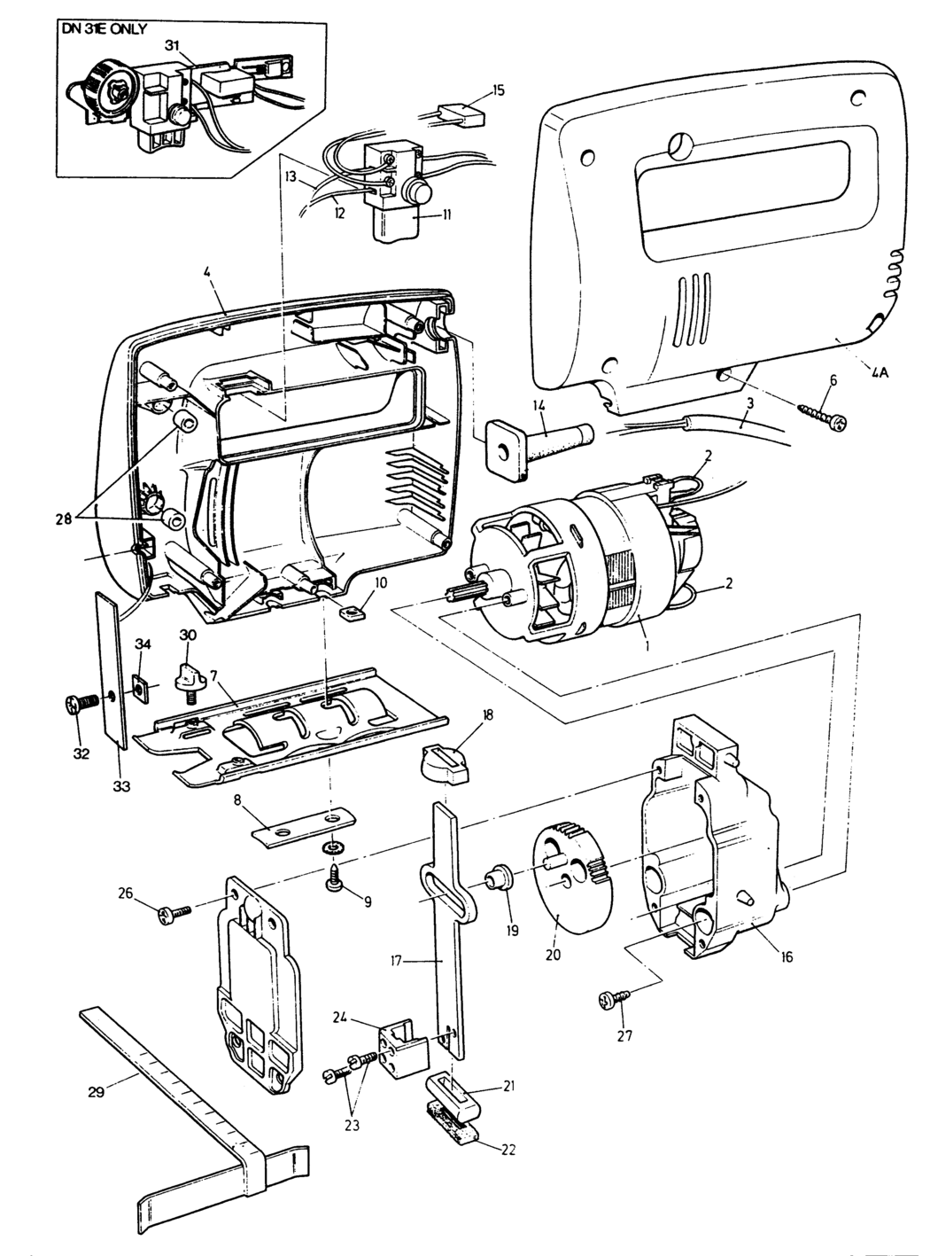 Black & Decker DN522 Type 7 Jigsaw Spare Parts