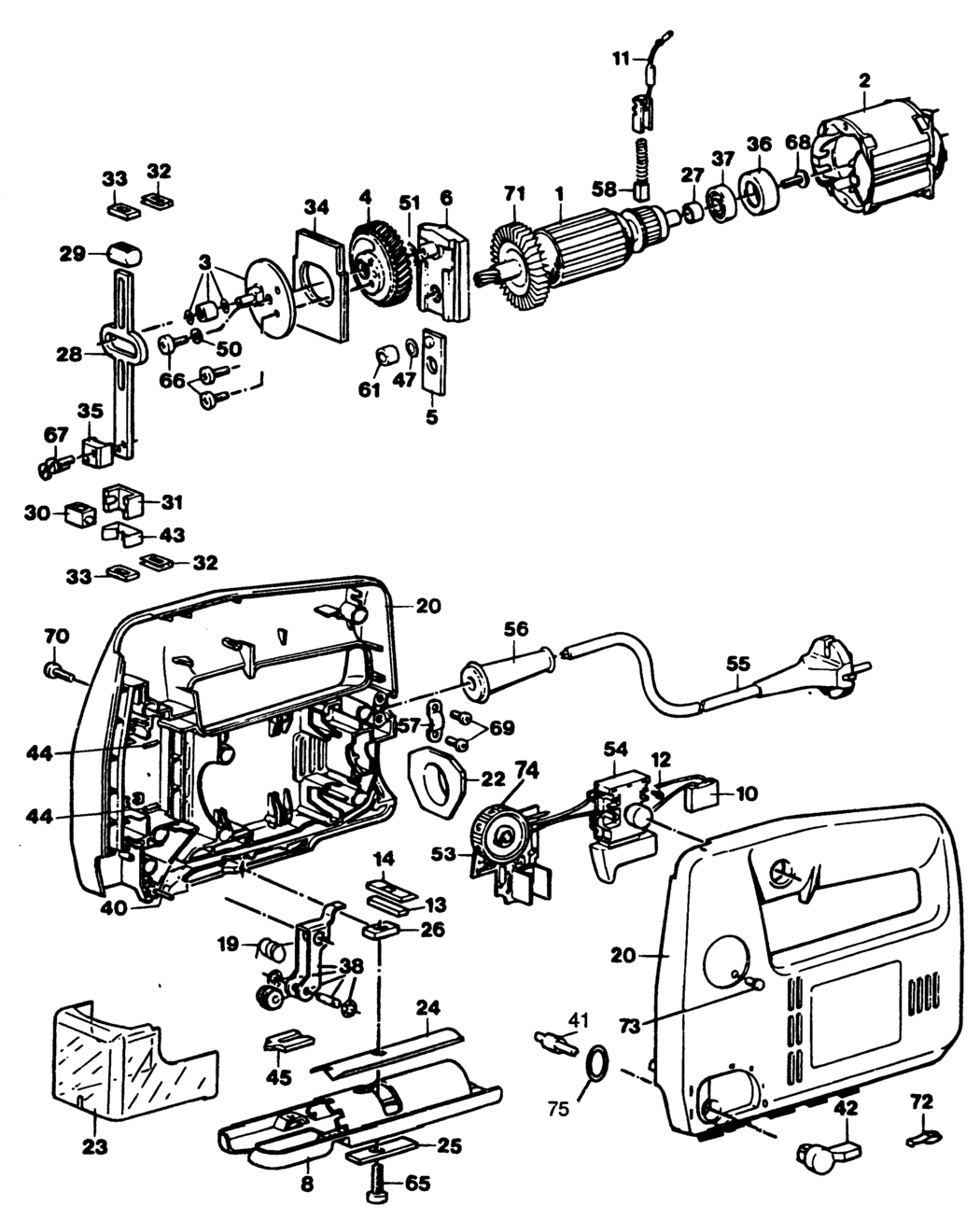 Black & Decker DN547E Type 1 Jigsaw Spare Parts